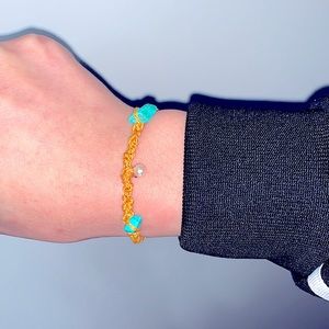💎🦋 Handmade Mini Turquoise Fresh Pearl Bracelet